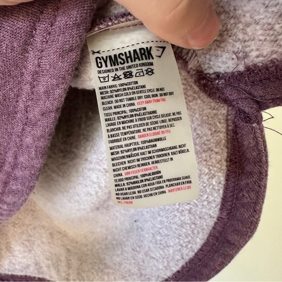 Gymshark Purple Cowl Neck Fleece lined Sweatshirt mesh sleeve size Small - Picture 9 of 12